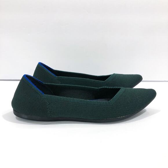 Rothy's The Point Emerald Green Pointed Toe Flats 7.5 - Picture 3 of 10